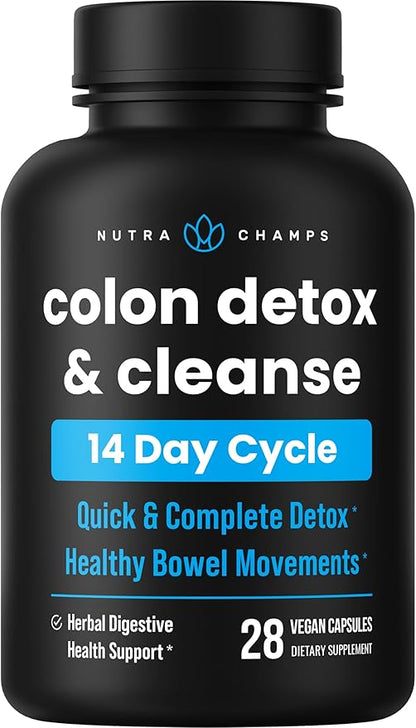 Colon Cleanse & Detox for Weight Loss [14 Day Quick Cleanser] Safe & Effective Formula with Probiotic & Digestive Enzymes for Constipation Relief - Capsules Supplement to Flush Toxins & Boost Energy