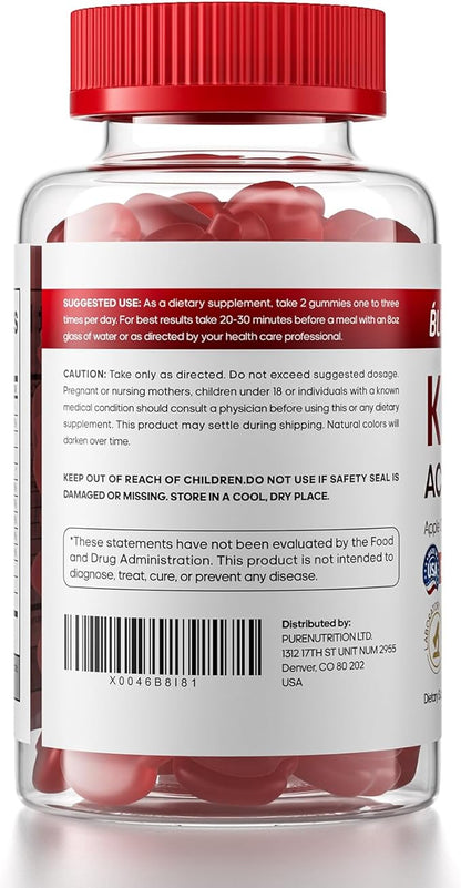 Keto ACV Gummies - Sugar Free Weight Loss Formula with 1500mg Apple Cider Vinegar for Men & Women - Gelatin-Free, Gluten-Free, Vegan & Non-GMO - 90 Count