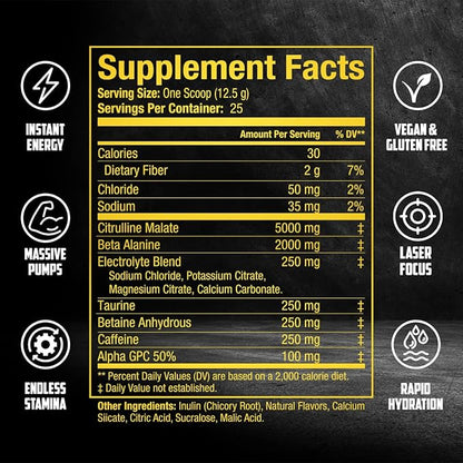BALLISTIC Pre Workout | #1 New Pre Workout Powder w/ Nitric Oxide Booster, Electrolytes, Caffeine & Nootropics | Insane Pumps, Focus, Stamina, Energy, Hydration for Men & Women - Rocket Pop