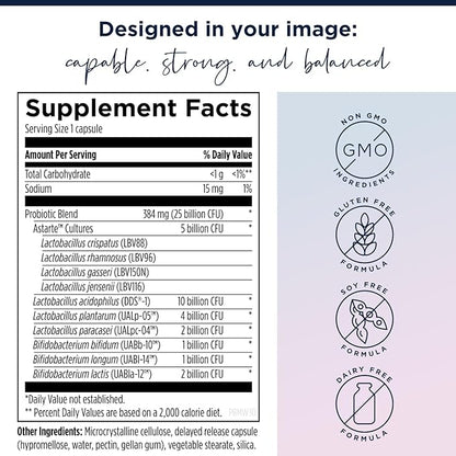 Designs for Health ProbioMed Women - Vaginal Probiotics to Support pH Balance, Vaginal Comfort, Immune Health & Gut Health for Women - Dairy-Free Probiotic (30 Capsules)