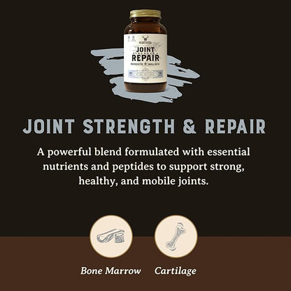 HEART & SOIL Grass Fed Joint Support Supplement - Bovine Tracheal Cartilage Immune Support Capsules - Joint Health Supplement for Women, Men, & Seniors - Non GMO Dietary Supplement - 180 Capsules