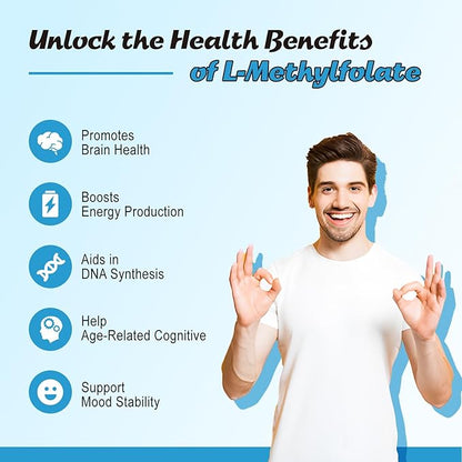 2 Pack L-Methylfolate 15mg Gummies, Methylated Multivitamin with Methylated B12, Active 5-MTHF Form, Supports MTHFR Mutation, Methylation, Mood & Cognition, Vegan, Cranberry Flavor, 120 Cts