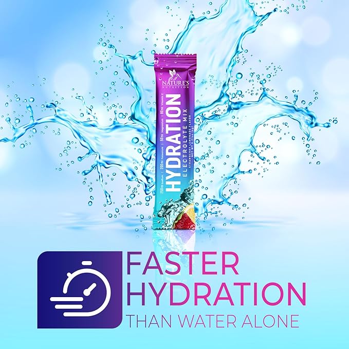 Electrolytes Powder Hydration Packets | Sugar Free Recovery Electrolyte Drink Mix Powder Replenisher in Convenient On the Go Hydration Packets | Non-GMO, Vegan, Keto, Strawberry Lemonade - 16 Servings
