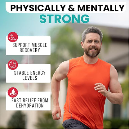 Electrolytes Powder Plus (50 Servings) Black Tea Ginseng Electrolyte Powder Keto, Sugar Free, Pink Himalayan Salt,1000mg Potassium,120mg Calcium,120mg Magnesium, Hydration Powder