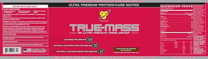 BSN TRUE-MASS Weight Gainer, Muscle Mass Gainer Protein Powder, Chocolate Milkshake, 5.82 Pound