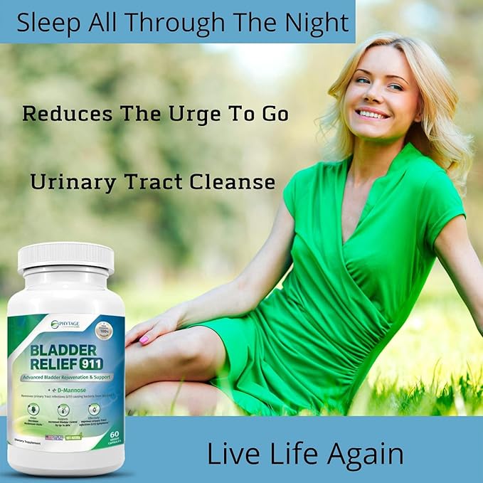 Bladder Relief 911 Detoxifying Strength - for Men and Women Provides Bladder Support, 60 Veggie Capsules - 3 Pack