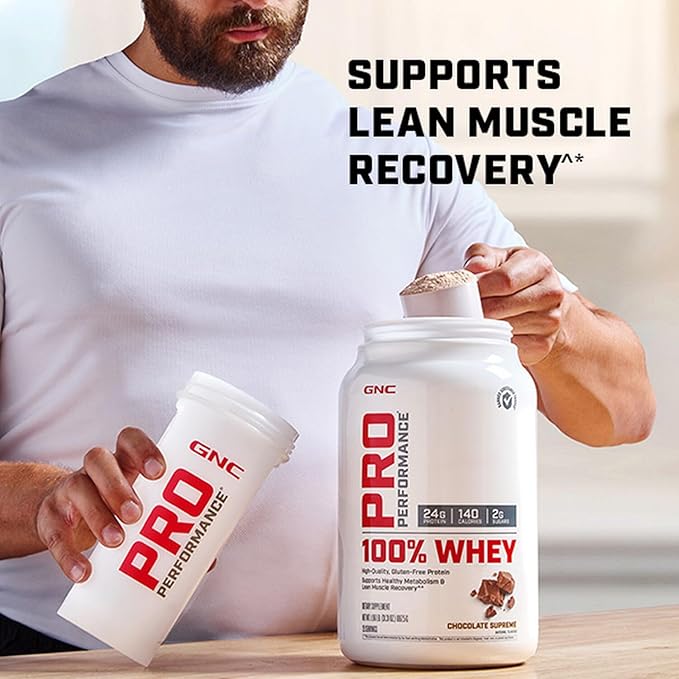 GNC Pro Performance 100% Whey Protein Powder | Supports Healthy Metabolism and Lean Muscle Recovery | Unflavored | 12 Servings