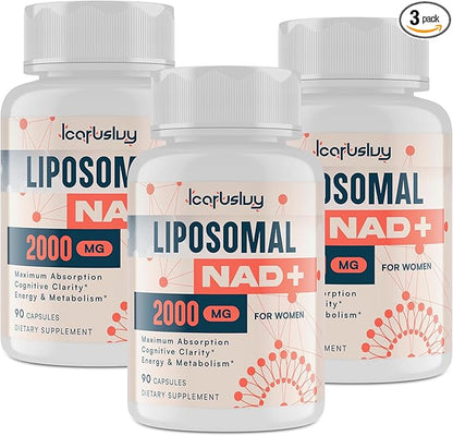 2000MG Liposomal NAD+ for Women, NAD+ Supplement, with Ashwagandha, Maca, Black Cohosh & Ginkgo Biloba, Max Absorption, NAD Plus - Menopause, Cognitive Clarity, Energy, Aging Defense, 270 Capsules