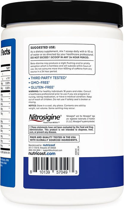 Nutricost Pre-C Pre-Workout Complex with Creatine (Blue Rasberry | 30 Servings) Powder - Boost Fintess Routines, 450g