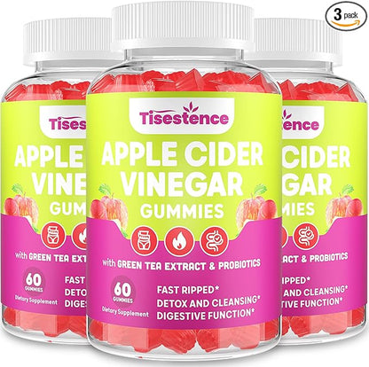 Mother Apple Cider Vinegar Gummies, Keto ACV Gummies 2000MG - Cleanse & Detox, Max Strength ACV Gummies with Green Tea, Raspberry, B12 and Probiotics for Metabolism & Digestive Health -Packs of 3