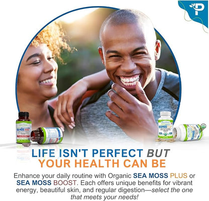 Power By Naturals Sea Moss Plus - USDA Certified Organic Wildcrafted Irish Seamoss, Bladderwrack & Burdock Root, Supplement for Immunity, 60Ct, 2 Pack