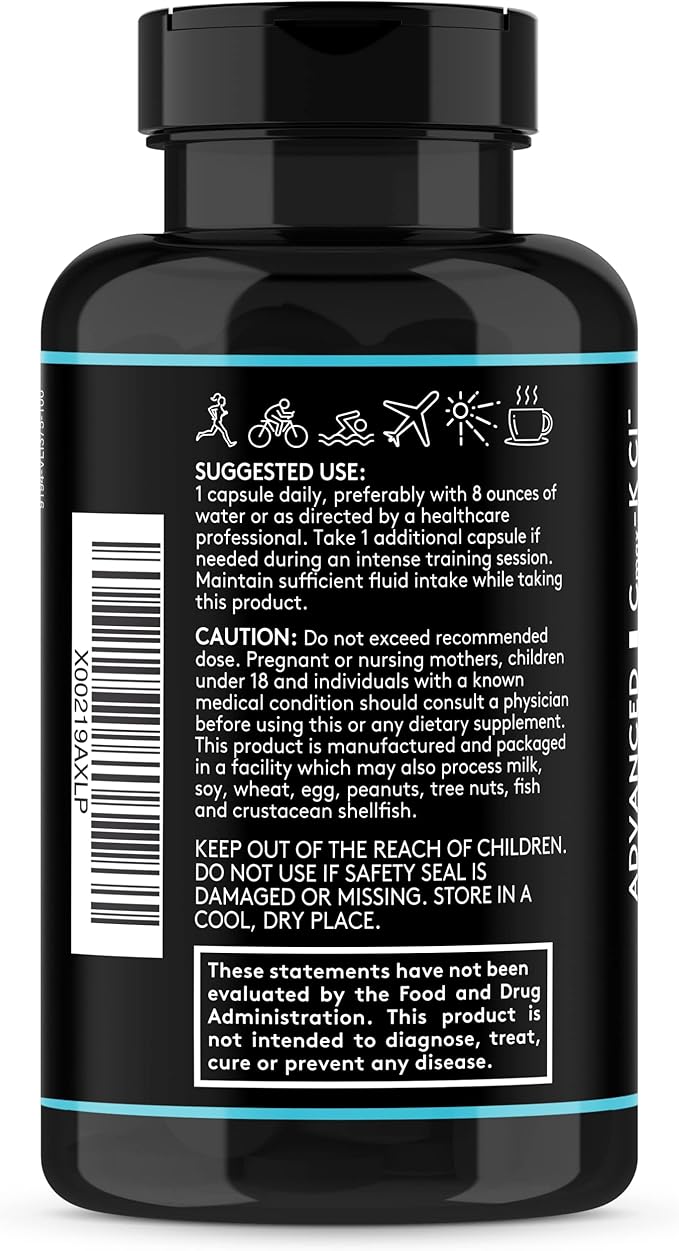 Complete Electrolyte Supplement w High Bioavailability and Cmax Chloride Potassium Magnesium for Endurance Muscle Recovery Mental Focus. Rapid Rehydration Salts and Keto Friendly Pills with 200 caps