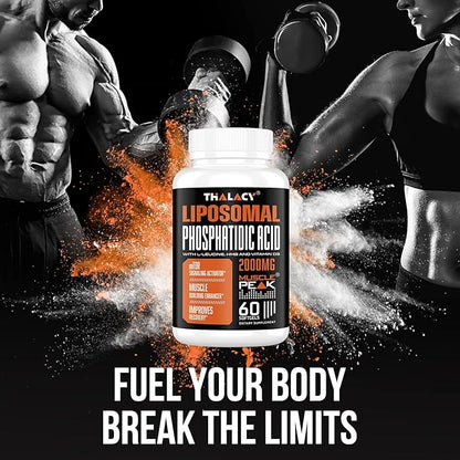 2000mg Liposomal Phosphatidic Acid Muscle Builder (PA), High Absorption Muscle Building Supplements for Men & Women | Muscle Gainer, mTOR Protein Synthesis & Lean Muscle, Strength, 4 Pack