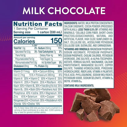 PROTALITY Milk Chocolate Nutrition Shake | 30g Protein, 1g Sugar | Nutrition Support for Muscle Health During Weight Loss | 12 Pack