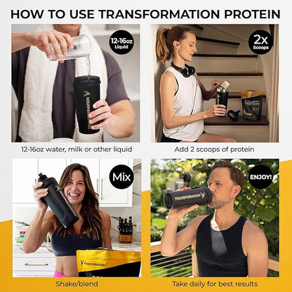 Transformation Protein Super Blend | Egg White, Collagen Peptides, and Plant Protein | 15 Billion CFU Probiotics | Digestive Enzymes | MCT Oil | Low Carb Shake for Men & Women | Chocolate, 10 pack