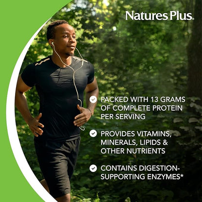 Natures Plus Source of Life Energy Shake Packets, 8 Pack - 8 Individual Servings - Energy Boosting Multivitamin, Mineral & Protein Shake - Whole Food Concentrates - Non-GMO, Gluten-Free - 8 Servings