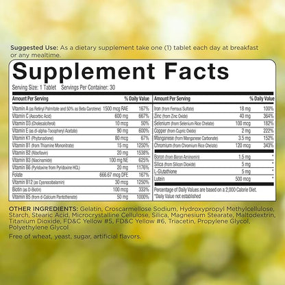 POWERALL Adult Multivitamin for Men and Women, Immunity Support, with Vitamins A, C, D3, E, K1 and B Vitamins, 30 Count