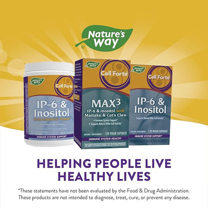 Nature's Way Cell Forté MAX3 IP-6 & Inositol with Maitake & Cat's Claw, Immune Support and Natural Killer-Cell Activity*,120 Capsules