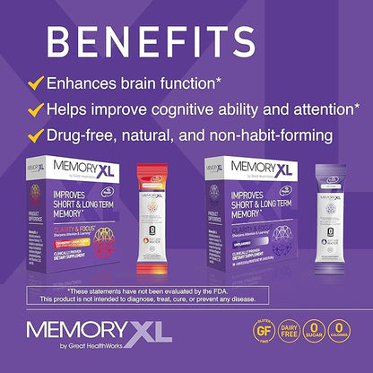 OmegaXL Joint Support Supplement for Relief - Natural Muscle Support, Green Lipped Mussel Oil, 60 Ct (2 Pack). MemoryXL, Magnesium L-Threonate Brain Supplement - Memory & Focus Cranberry Lemon 30 Pack