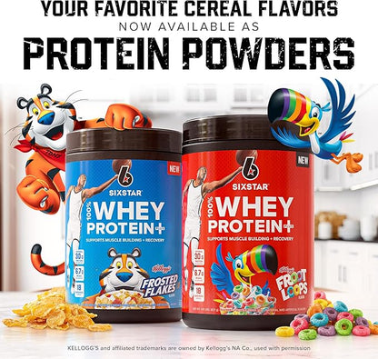 Six Star Whey Protein Powder Plus | Muscle Building & Recovery Plus Immune Support | Muscle Builder for Men & Women | Kellogg’s Froot Loops Flavor | 1.8lb
