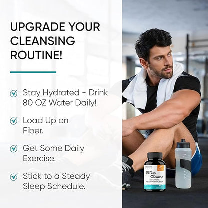Sandhu's 15 Day Gut Cleanse Colon Detox for Women & Men| Supports Colon Cleansing & Digestive Health| Senna, Cascara Sagrada, Psyllium Husk & Probiotics| 30 Capsules Dietary Supplement,15 Days Supply