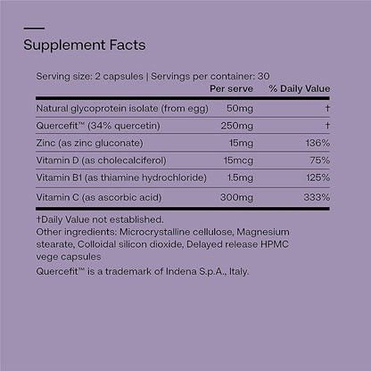 SRW Imm¹ Defence | Supports Immune System Health & Energy Levels, Supplement for Immune Response | Contains Natural Glycoprotein Isolate (Muno-IgY™) and Quercetin | 180 Capsules