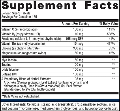 Metagenics Lipo-Gen - Lipotropic Liver Supplement* - Gallbladder Support* - with Amino Acids, Vitamin B12 & Choline - Non-GMO, Gluten-Free & Vegetarian - 270 Tablets