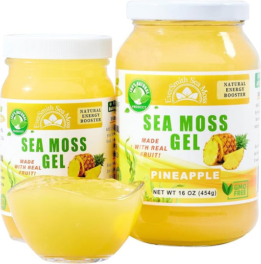Wildcrafted Irish Sea Moss Gel | Made in USA | Rich in Vitamins & Minerals | Sea Moss Gel Raw | Nutritional Supplement | Pineapple (16 oz)