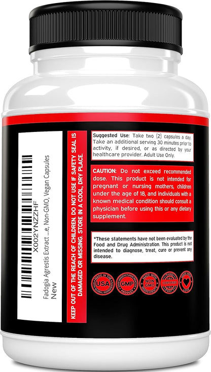 Fadogia Agrestis Extract 1000mg per Serving - [Maximum Strength] - Strength, Drive, Athletic Performance, Muscle Mass - Third Party Tested - Zero Fillers - Gluten Free, Non-GMO, Vegan Capsules