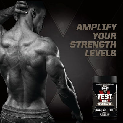 PMD Sports N-Test 600 Advanced Nitric Oxide Booster for Men - with Clinically Studied Testofen - Lean Muscle and Strength Gains with Estrogen Suppression (90 Veggie -Caps)