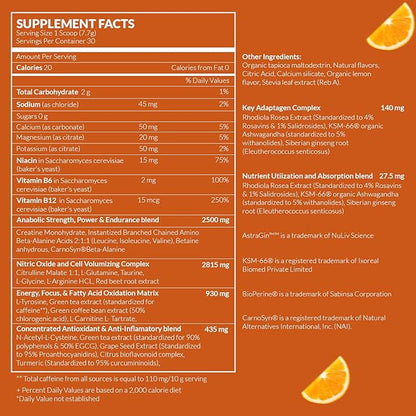 EnergyFirst Prefuel Vegan Pre-Workout Powder | Zero Sugar, All-Natural Energizer with Immune Support | Orange Flavor, 30 Servings for Maximum Workout Performance