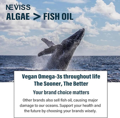 Vegan Omega 3 Gummies 1000mg w/MethylFolate, Vitamin B12, Plant Based DHA 460mg & EPA 230mg for Brain, Joint, Eye & Immunity, Sugar Free Fish Oil Omega 3 Supplements Alternative for Adults, 60 Cts