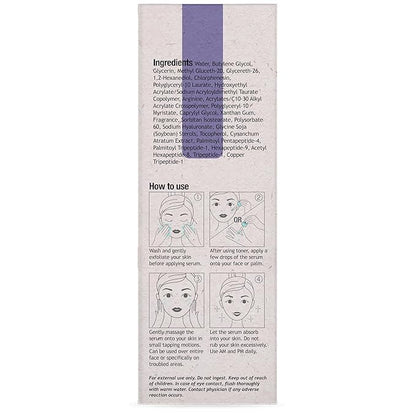 6 X PEPTIDE Natural Facial Serum with Copper Tripeptide-1, Signal Peptides for skin barrier and repairing Pairs Well with Vitamin C Serum & Hylunaric Acid Moisturizer 30ml Purifect Made in USA