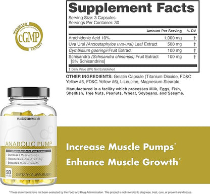 Anabolic Pump, Advanced Pump Formula, Increase Muscle Pumps*, Maximize Nutrient Delivery* (90 Capsules)