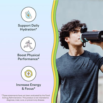 Feel Goods Hydration Hero, 1,000mg Electrolytes Powder, Sugar Free, Magnesium, Organic Coconut Water, L Theanine, Vitamin C & B12, Non GMO, Keto, Vegan, Electrolyte Packets | Guava Fresca, 15 Count