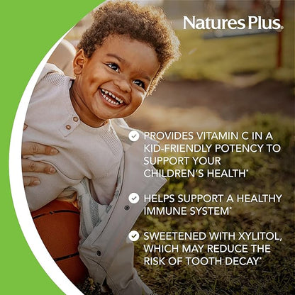 NaturesPlus Animal Parade Sugar-Free Children's Vitamin C, Natural Orange Juice Flavor - 90 Chewable Animal Shaped Tablets, Pack of 2 - Immune Support - Gluten Free - 90 Servings