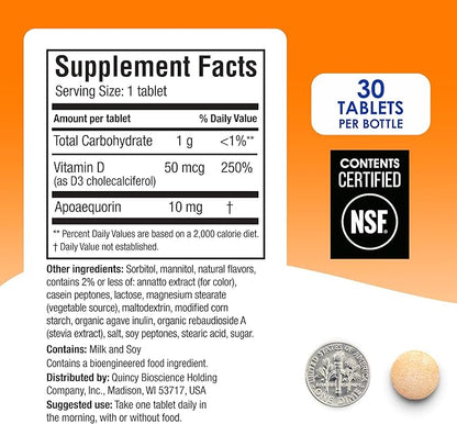 Prevagen Regular Strength 10mg, 30 Chewables |Orange-2 Pack| with Apoaequorin & Vitamin D with Attractive and Stackable Prevagen Storage Box