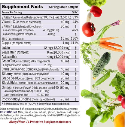 Andrew Lessman Ultimate Eye Support with Astaxanthin 30 Softgels – 12mg Lutein, 6mg Zeaxanthin, 4mg Astaxanthin, Bilberry, Key Nutrients to Support Eye Health & Promote Healthy Vision. No Additives