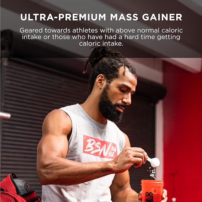BSN TRUE-MASS Weight Gainer, Muscle Mass Gainer Protein Powder, Strawberry Milkshake, 10.25 Pound