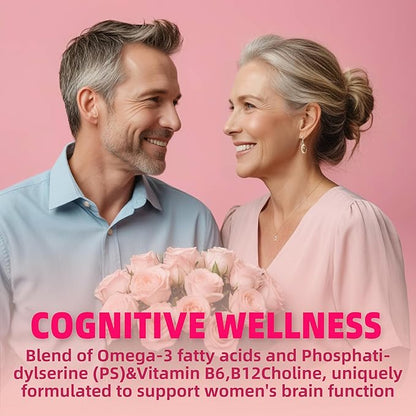 Multivitamin for Women Gummies for 40+ with Omega-3, Niacinamide, B-Complex, Lutein, Iron, Choline, Phosphatidylserine, Vitamin D3 for Skin, Hair, Energy, Immune, Bone - Vegan, Sugar Free, 120Cts