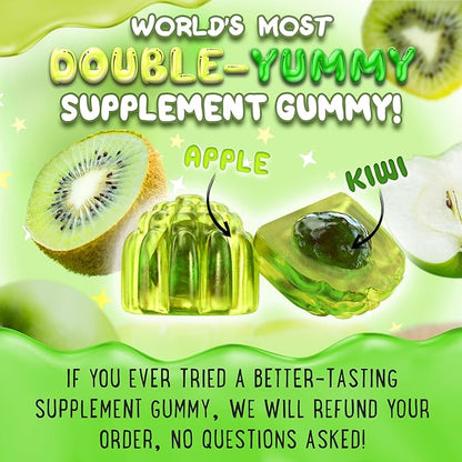 Magnesium Glycinate Gummies 400mg - Magnesium for Sleep, Calm, Relax & Muscle Relief with B6 & D3 and No Melatonin - Family-Friendly for Kids, Teens & Adults - Vegan & Non-GMO Supplement - 60 Count