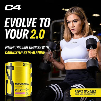 Cellucor C4 Original Pre Workout Powder Pink Lemonade Vitamin C for Immune Support Sugar Free Preworkout Energy for Men & Women 150mg Caffeine + Beta Alanine + Creatine 60 Servings