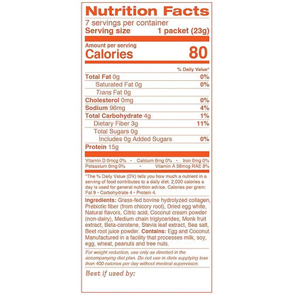 Dr. Kellyann Keto Shake Packets To Go (7 packets) - Collagen Cooler - Orange Cream, 100% Grass Fed Collagen Protein Powder – Keto & Paleo Friendly - 15g Protein
