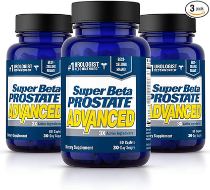 Advanced – Reduce Bathroom Trips, Promote Sleep, Support Bladder Emptying. Prostate Supplement for Men with Beta Sitosterol, not Saw Palmetto (180 Caplets, 3-Pack)