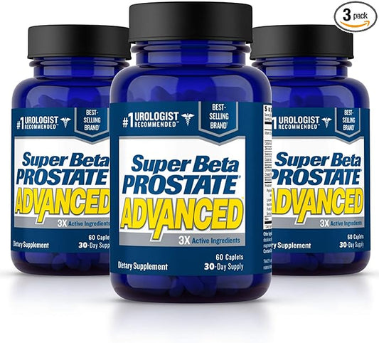 Advanced – Reduce Bathroom Trips, Promote Sleep, Support Bladder Emptying. Prostate Supplement for Men with Beta Sitosterol, not Saw Palmetto (180 Caplets, 3-Pack)