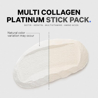 Codeage Multi Collagen and Biotin 10,000 mcg + Vitamin C, B6 & D3, Keratin, Hyaluronic Acid, Niacin, 18 Amino Acids - Stick Packs Supplement - 5 Types Collagen Protein – 30 Powder Packets