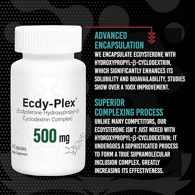 Gorilla Mind Ecdysterone - Complexed with Hydroxypropyl-β-Cyclodextrin for Enhanced Bioavailability (500 mg x 60 Capsules)