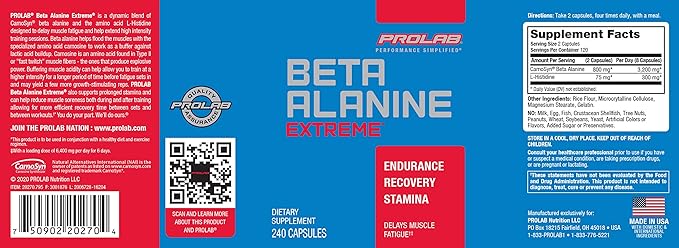 Prolab Beta Alanine Extreme Capsules Pack of 240