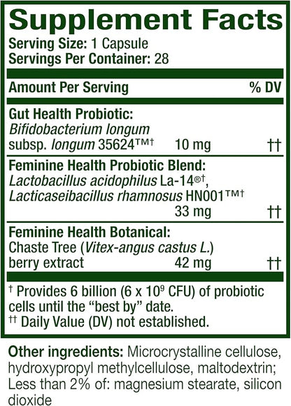 Align Probiotic, Women's Dual Action, Probiotics for Women, Multi-Strain Probiotic with Chaste Tree, Supports Feminine Health, Soothes Occasional Abdominal Discomfort, 28 Capsules (Packaging May Vary)