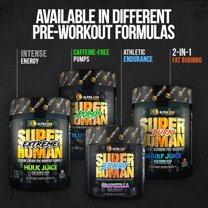 ALPHA LION Superhuman Pre Workout Powder, Beta Alanine, L-Taurine & Tri-Source Caffeine for Sustained Energy & Focus, Nitric Oxide & Citrulline for Pump (21 Servings, Muscle Melon)